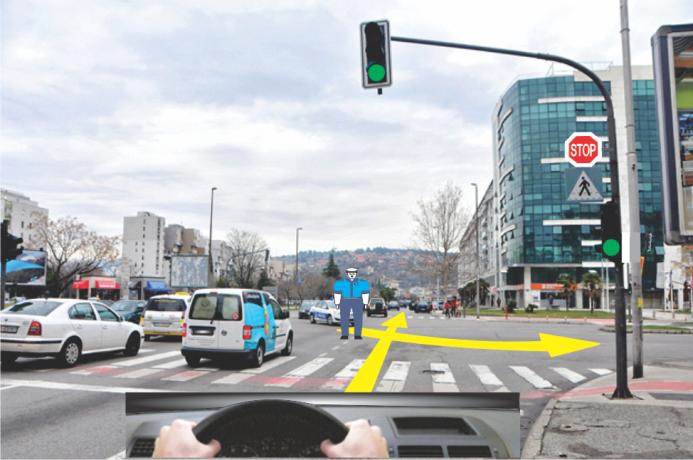 U situaciji prikazanoj na slici dužni ste da postupate: