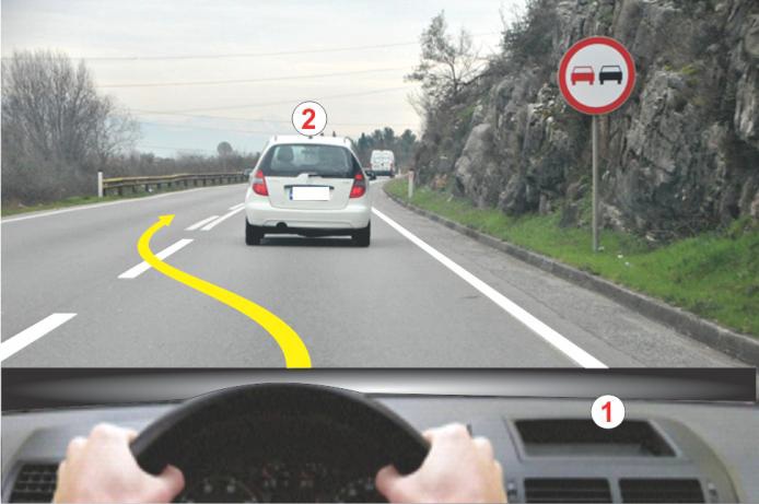 U situaciji prikazanoj na slici neisprekidana uzdužna linija uz desnu ivicu kolovoza označava: