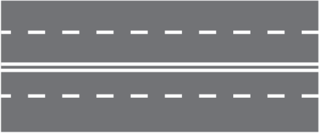 Udvojena puna linija označava: