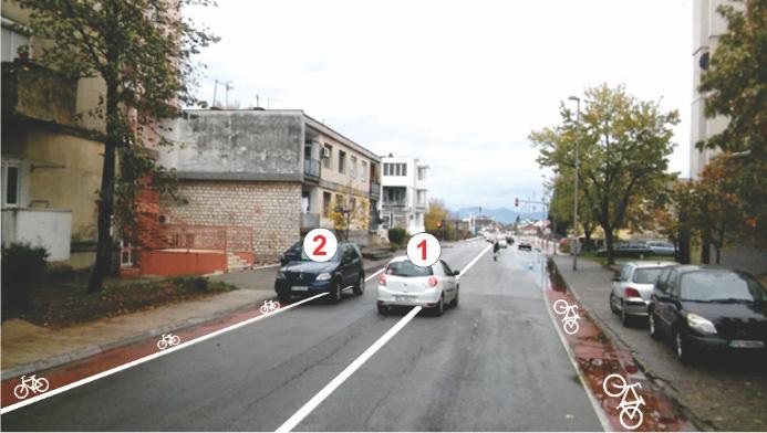 In the situation as in the picture passenger vehicle 2: