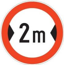 The picture shows traffic signs indicating: