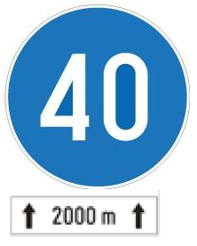 The picture shows traffic signs indicating: