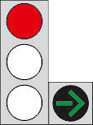 The lights on the traffic light, as in the picture, mean: